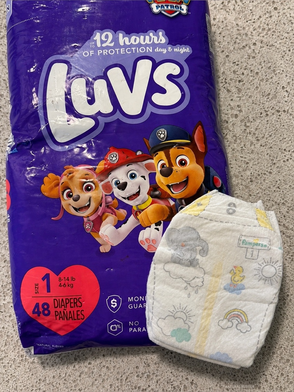 Luvs Size 1 Baby Diapers - Purple Paw Patrol Pack